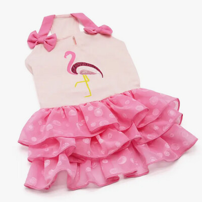 Sparkly Sequin Flamingo Dress in Pink, XS