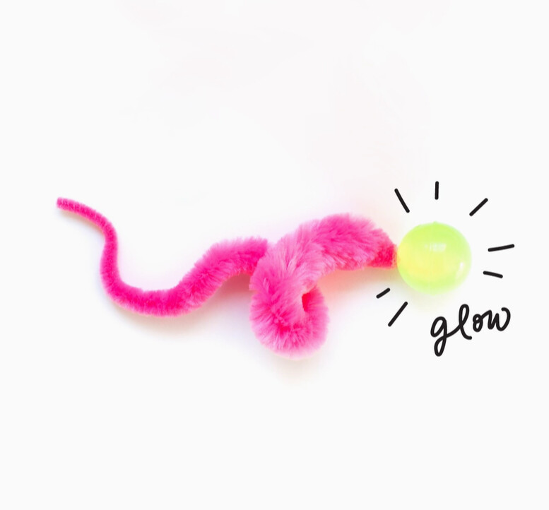 Wiggly Glow in the Dark Ball Cat Toy, Assorted Colors