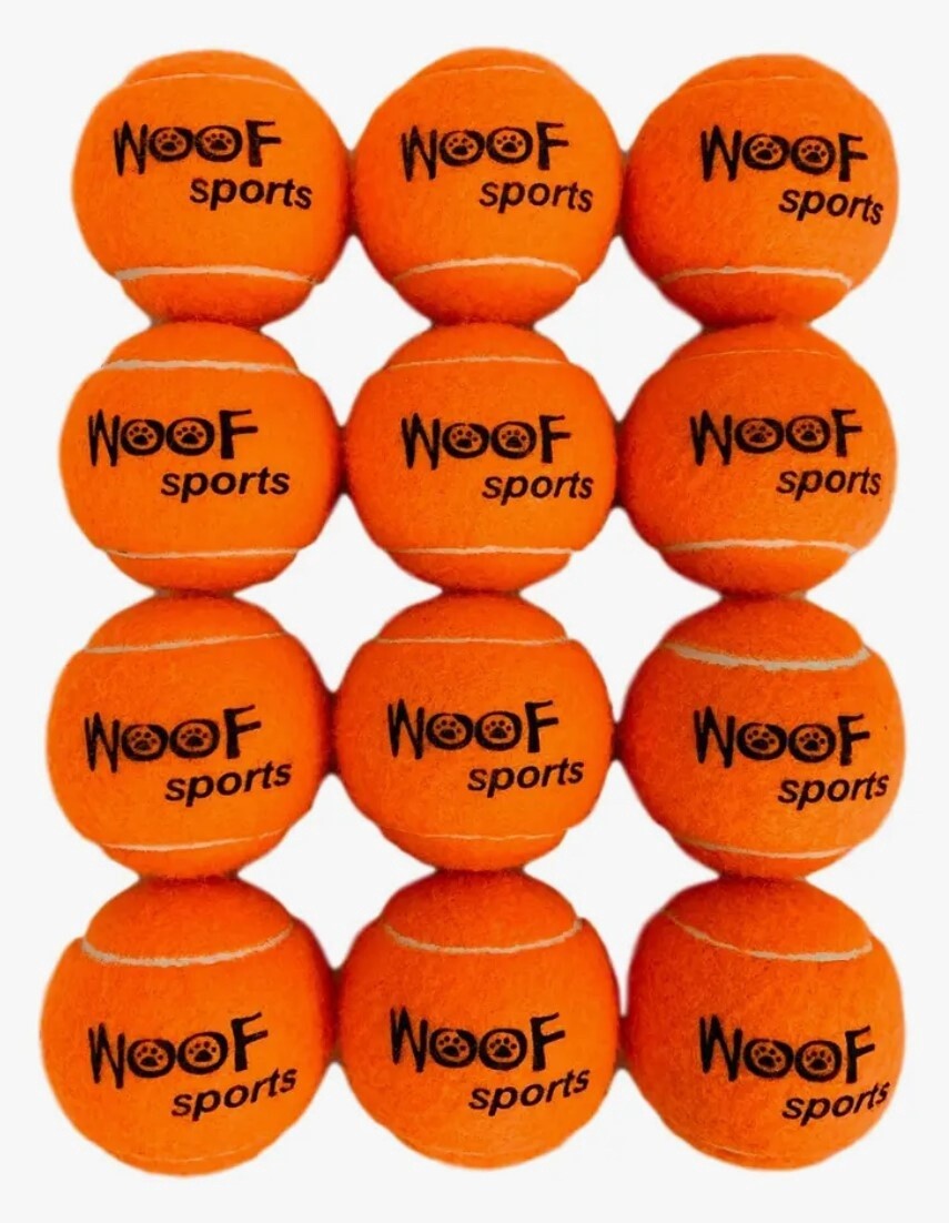 Woof Sports Tennis Balls, Bag of 12, Regular Size
