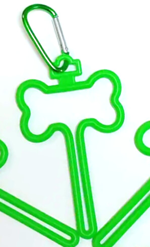 Bone Poop Bag Holder, Green or Yellow, Color: Green