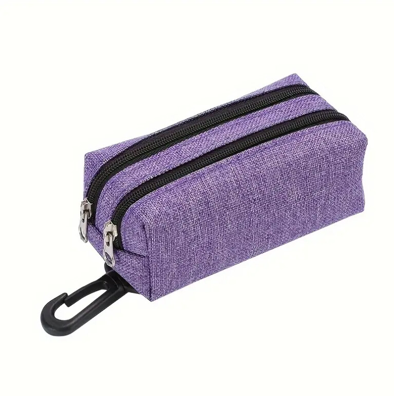 Poop Bag Dispenser, Two Compartment, Color: Purple