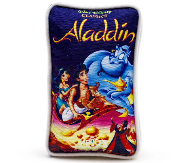 Disney Aladdin VHS Tape Replica Plush Squeaky Dog Toy