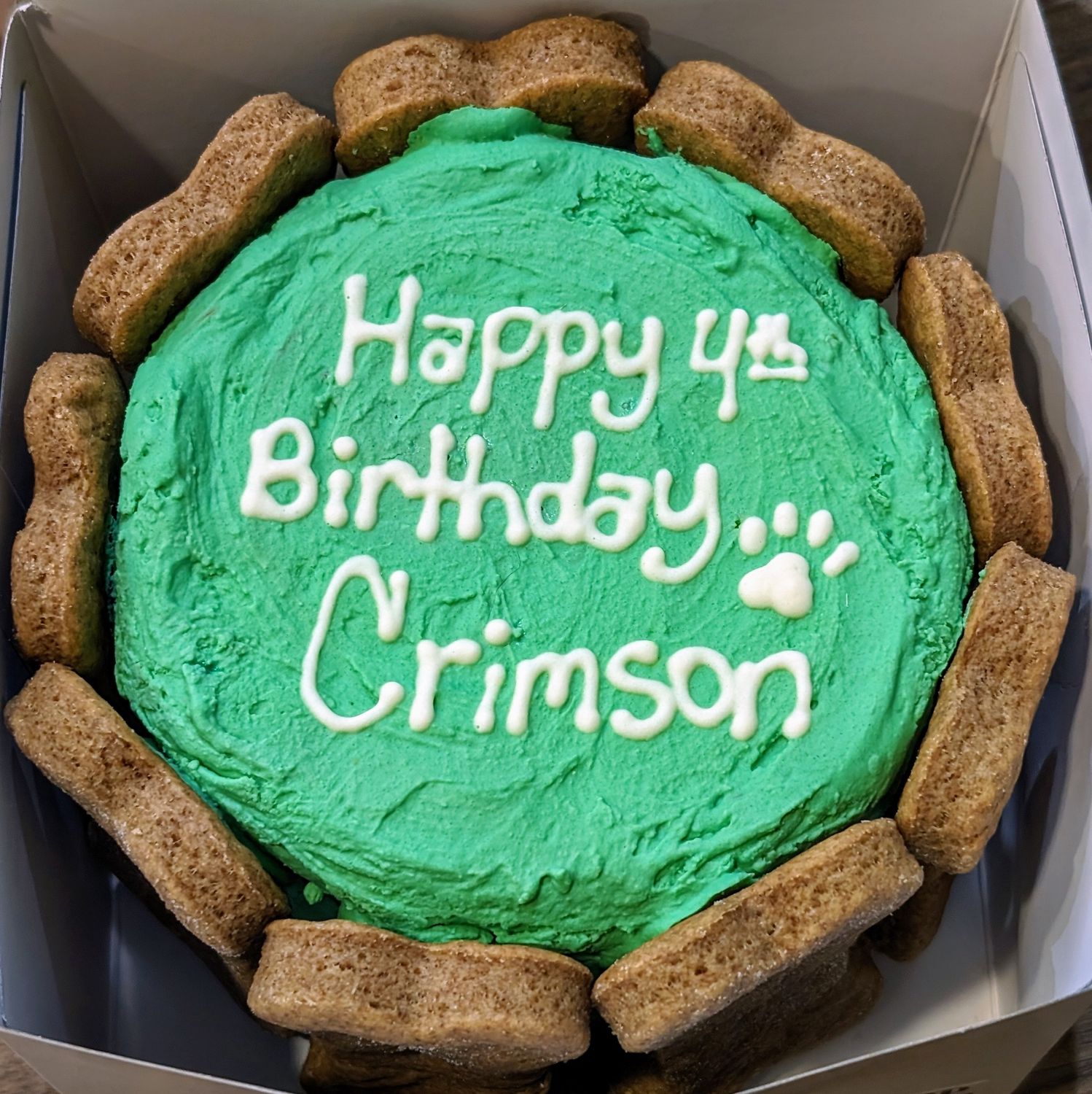 Pet Celebration, Birthday, Gotcha Day Cake, Customizable, Size: 4&quot; with Cookies