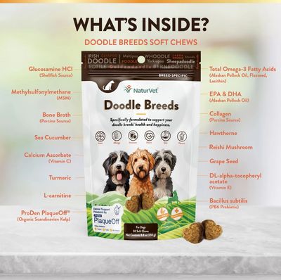 NaturVet Doodle Breed Specific Health Support, 50 Soft Chews