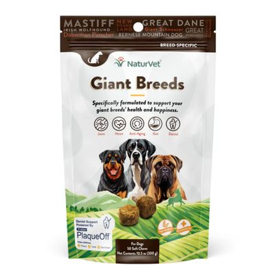 NaturVet Giant Dog Breed Specific Health Support, 50 Soft Chews