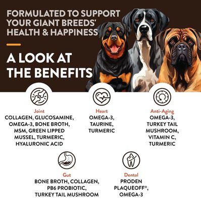 NaturVet Giant Dog Breed Specific Health Support, 50 Soft Chews