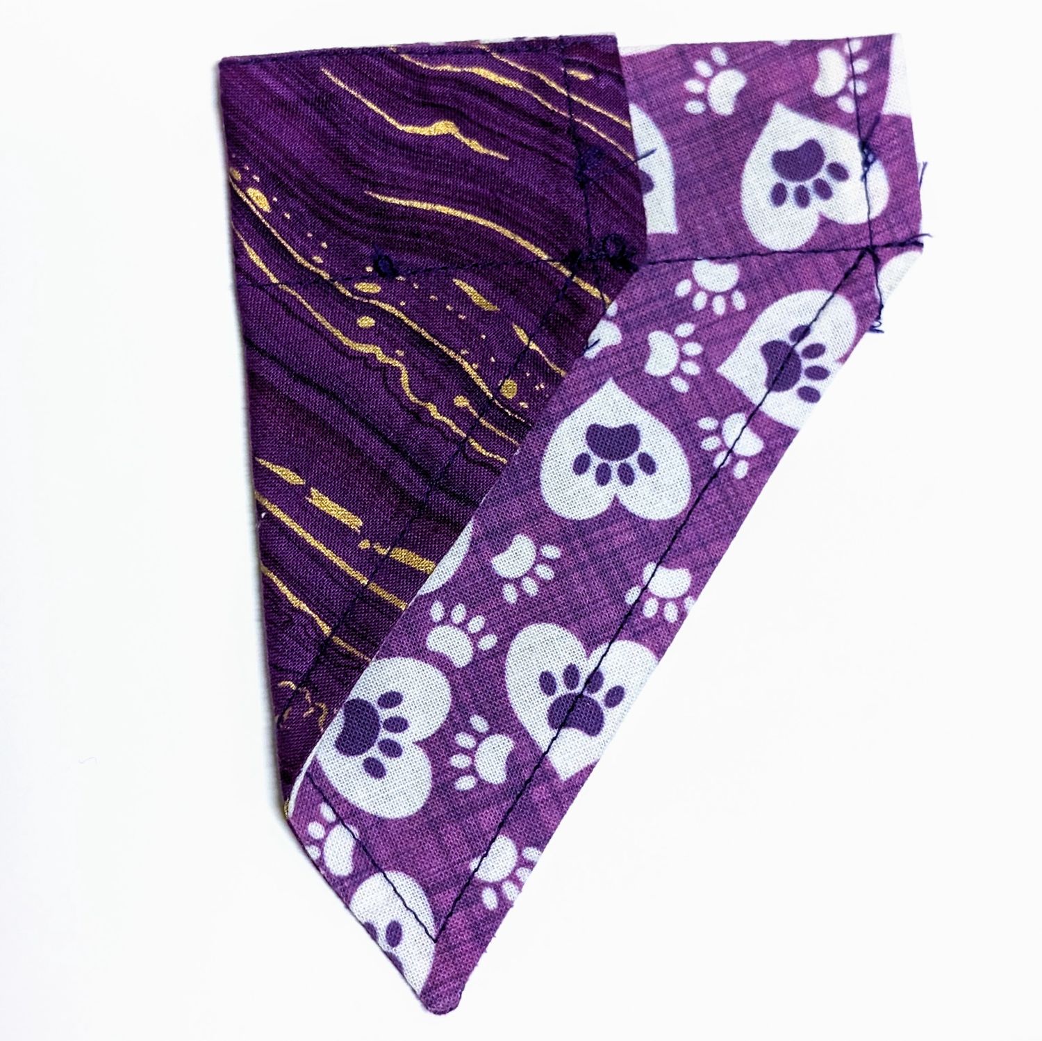 Collar Bandana, Assorted Purple, Design: Hearts &amp; Paws, Size: XS