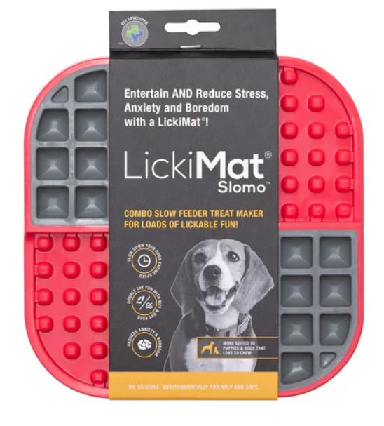 LickiMat Slomo Slow Feeder, Assorted Colors, Size: Reg Slomo, Color: Red