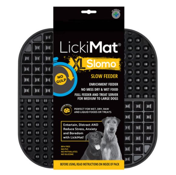 LickiMat Slomo XL Slow Feeder, Assorted Colors, Size: XL Slomo, Color: Black