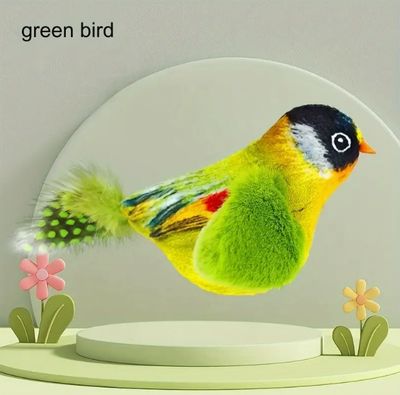 Singing Birdie Hanging Cat Toy for Swatting, Batting, Assorted Colors