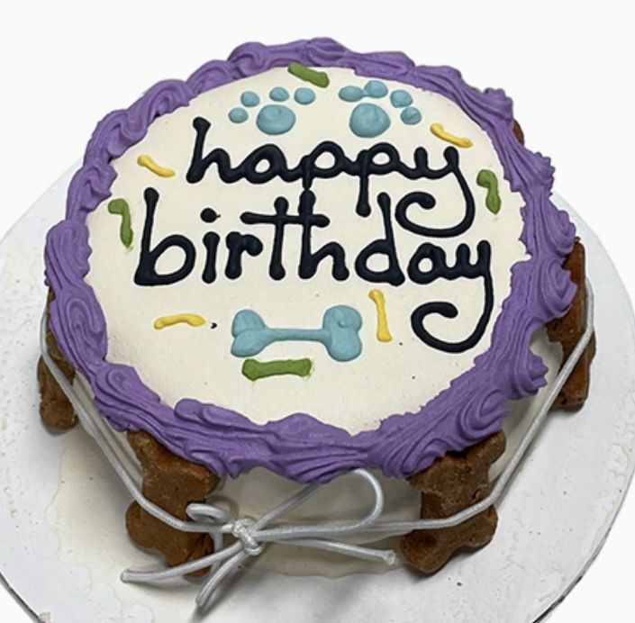 Peanut Butter Apple Birthday Cake for Dogs, Color: Purple, Size: Small 4in
