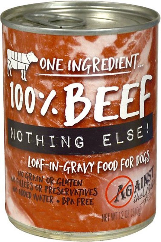Against the Grain 100% Beef Wet Dog Food 11oz Can, Quantity: Each