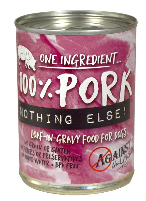 Against the Grain 100% Pork Wet Dog Food 11oz Can