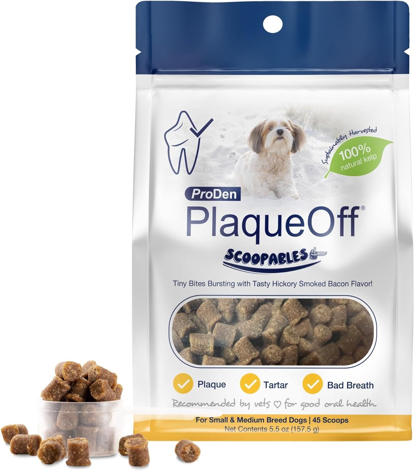 ProDen PlaqueOff for Dogs Scoopables Dental Treats, Size: Small/Med Breeds