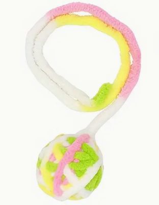 Furbaby Pet Faux Yarn Ball Plush Toy with Rattle