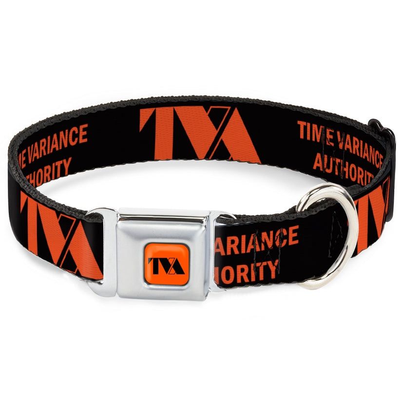 Buckle Down Loki Series TVA Time Variance Authority Seatbelt Buckle Dog Collar, Size: Medium 1in (11-16.5&quot;)
