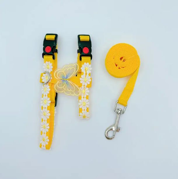 Summer Daisies Cat Harness &amp; Leash Set, Size: Small