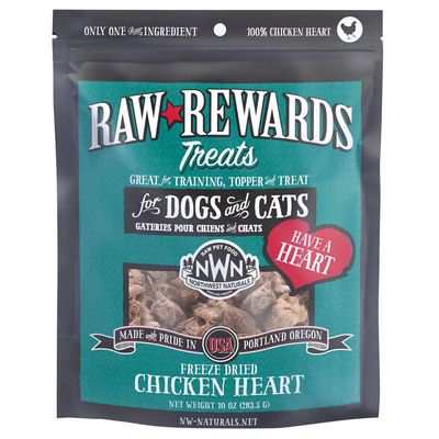 Raw Rewards Dog Cat Freeze-Dried Chicken Hearts