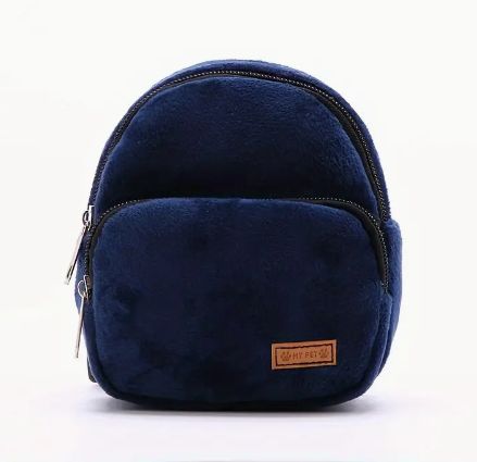Plush Mini Backpack for Dogs, Color: Blue