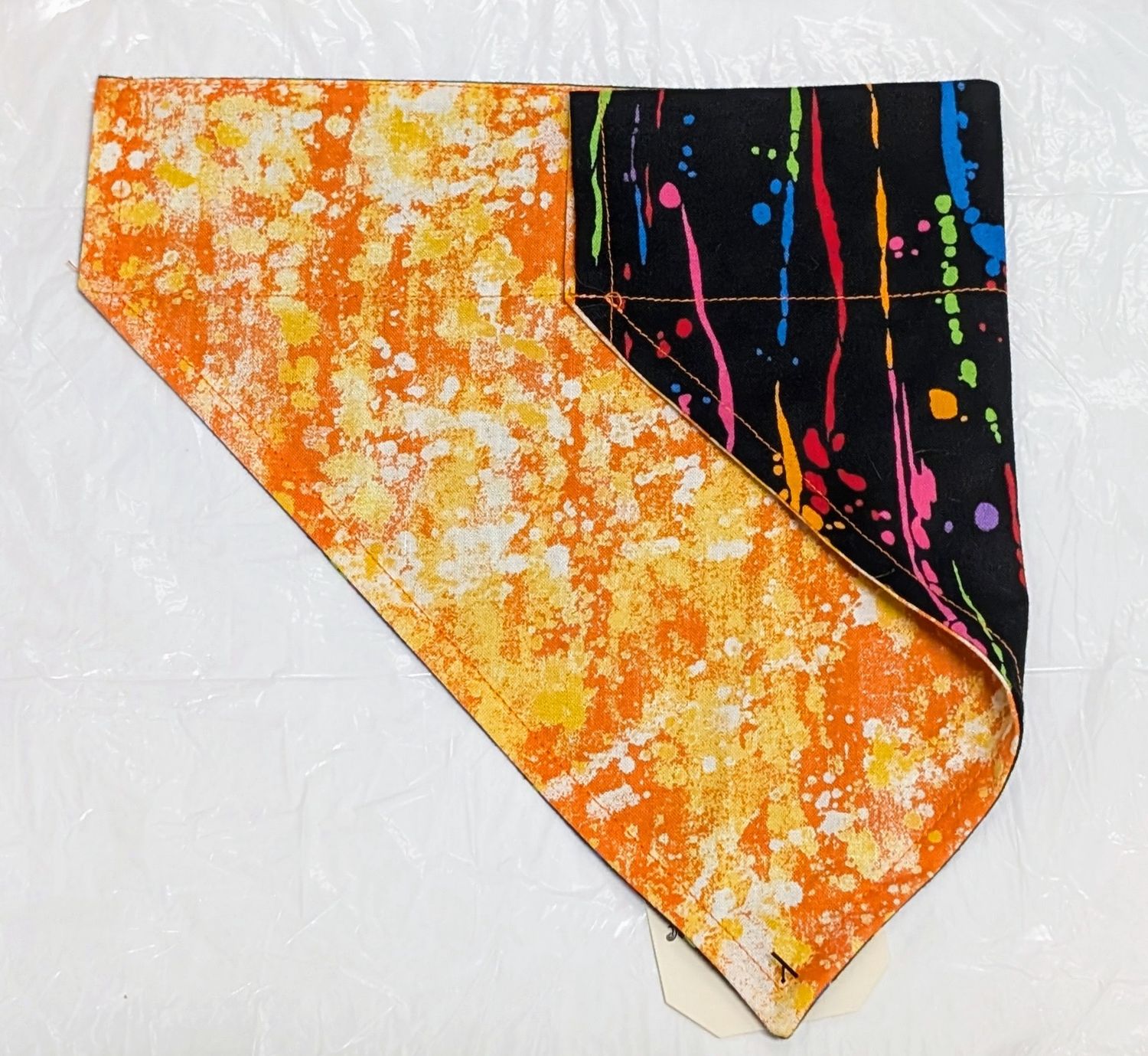 Collar Bandana, Paint Platters, Design: Paint Platters, Size: XXL with Sunspots Back