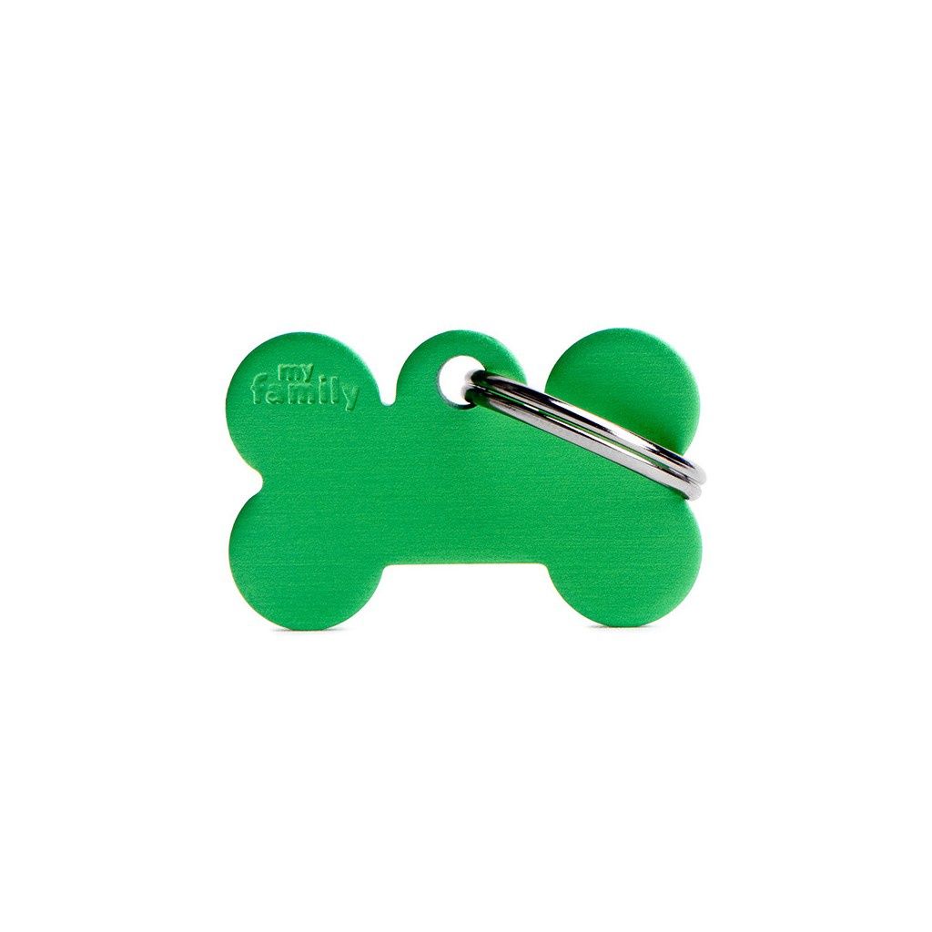 MyFamily Pet ID Tag Classic, Basic Aluminum, Color: Green, Size: Big