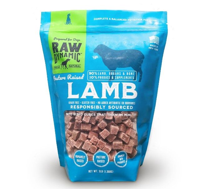 Raw Dynamic Frozen Raw Food for Dogs, Protein: Lamb, Size: 3lb Bag