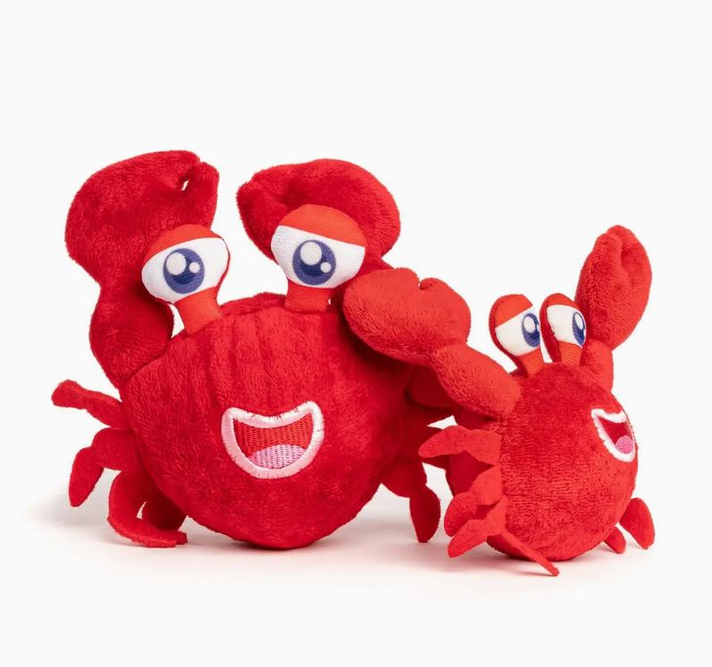 fabdog Faball Crab 2-in-1 Dog Toy Squeaky Ball, Size: 4&quot; Med