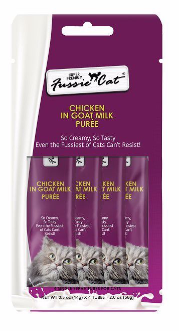 Fussie Cat Chicken in Goat Milk Treat, 4 Single Serving Tubes