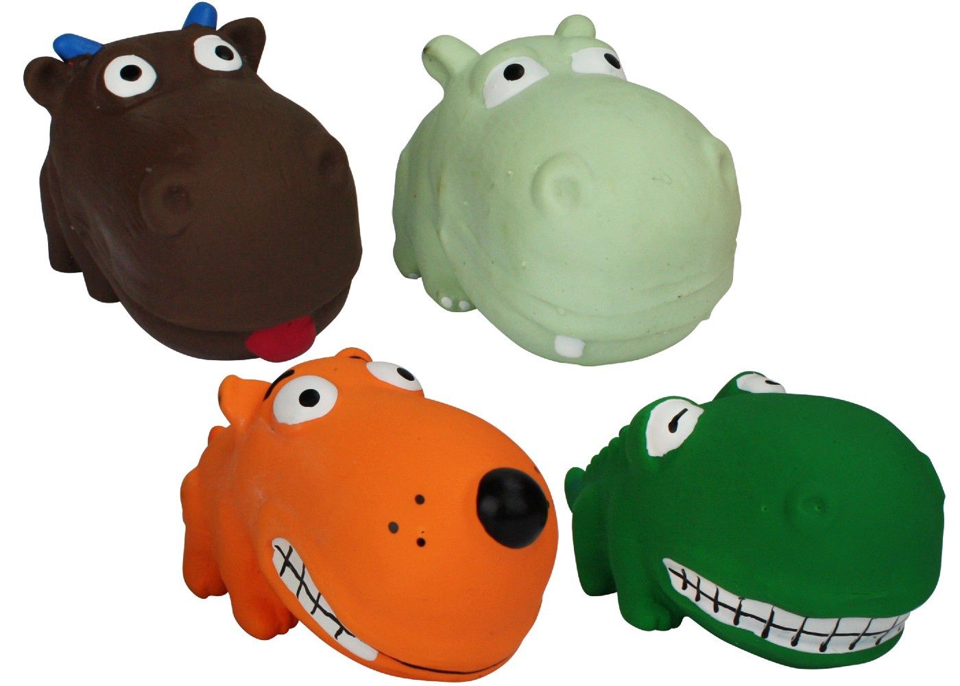 MultiPet Mini Latex Big Head Hippo, 3in, Assorted