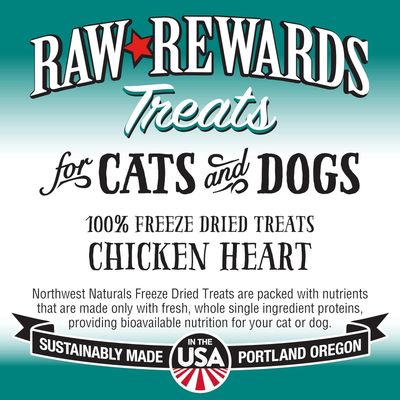 Raw Rewards Freeze-Dried Chicken Heart Treats for Cats &amp; Dogs, Bulk by the Ounce