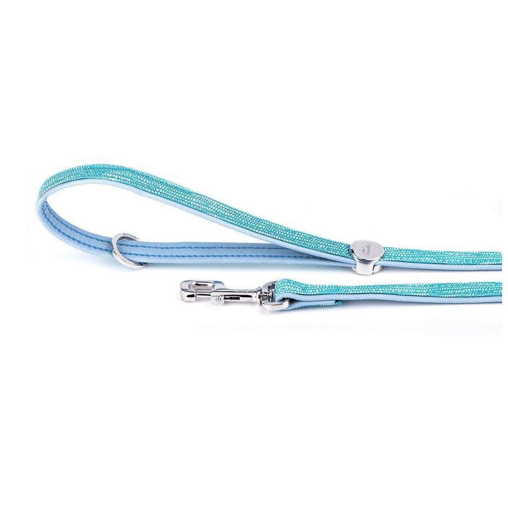 Saint Tropez Dog Leash, 6ft Long x 3/4in Wide, Color: Turquoise