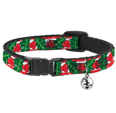 HOLLY  Holiday Cat Collar, Red &amp; White Stripe