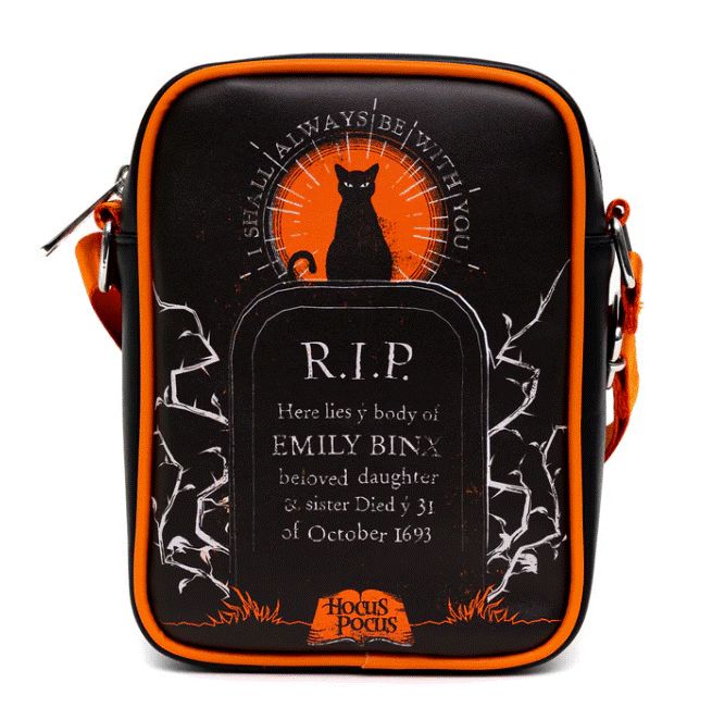 Disney Cross Body Bag Hocus Pocus Binx I SHALL ALWAYS BE WITH YOU Pose Black