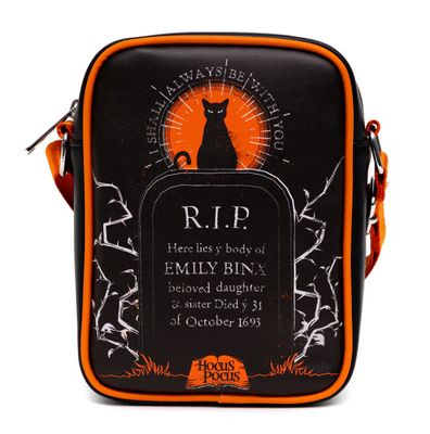 Disney Cross Body Bag Hocus Pocus Binx I SHALL ALWAYS BE WITH YOU Pose Black