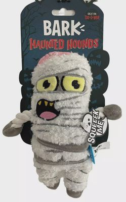 Bark Halloween Haunted Hounds King Grunt the Mummy Squeaky Dog Toy