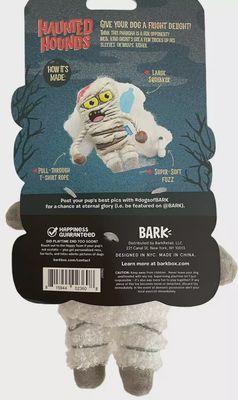 Bark Halloween Haunted Hounds King Grunt the Mummy Squeaky Dog Toy