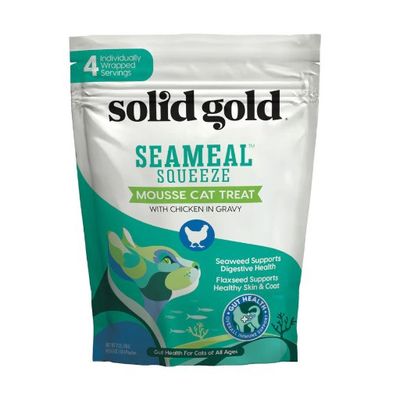 Solid Gold SeaMeal Squeeze Chicken in Gravy Lickable Cat Treats, 4/pak