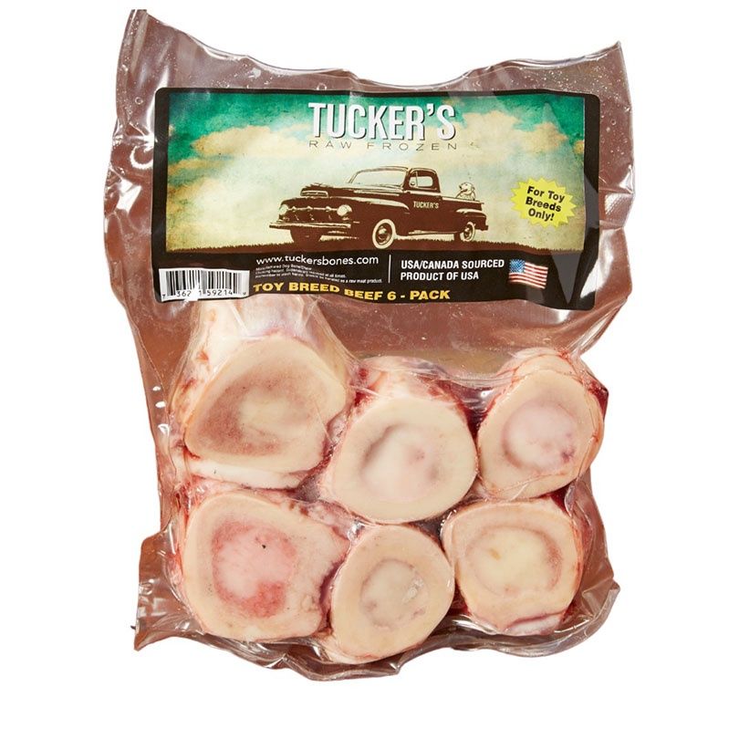 Tucker&#39;s Beef Bones Small/Toy Breed Size Raw Frozen, Size: 1in Beef Bones (6pak)