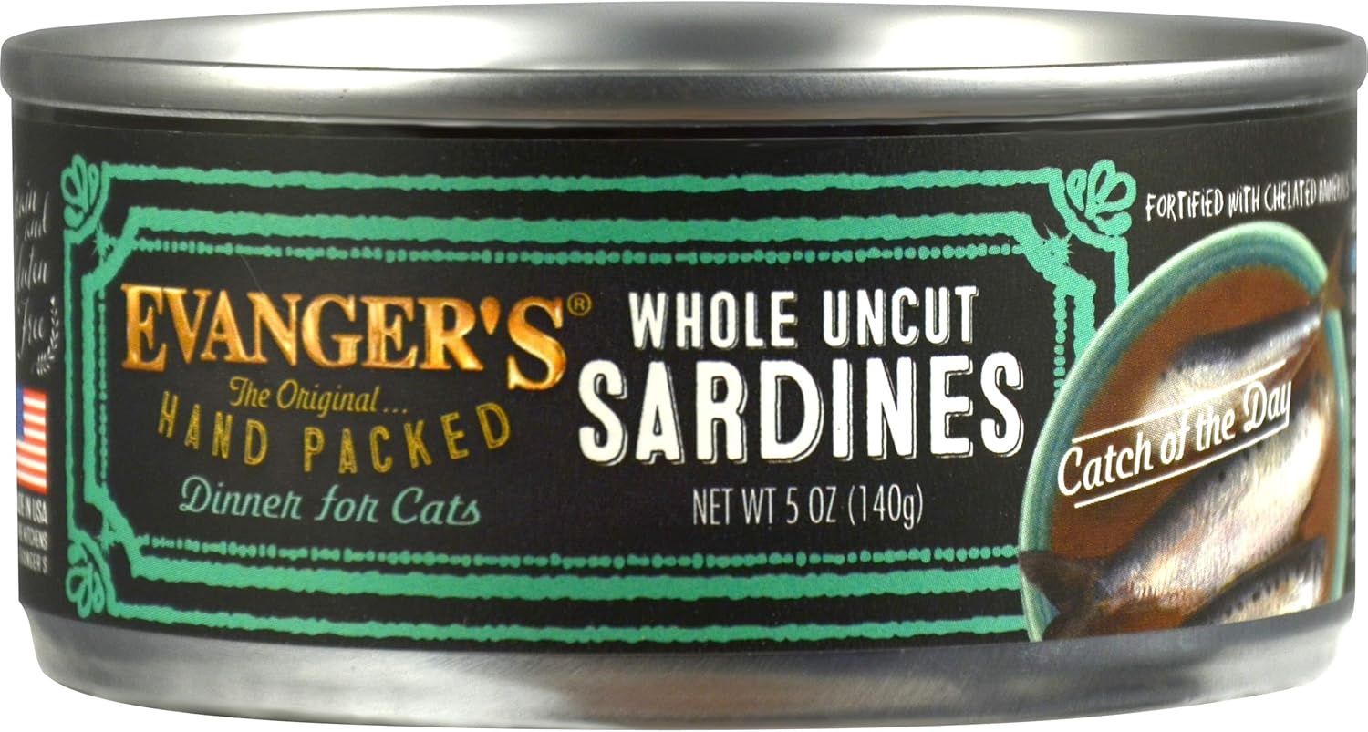 Evanger&#39;s Cat Can Whole Uncut Sardine Dinner 5oz, Quantity: Each