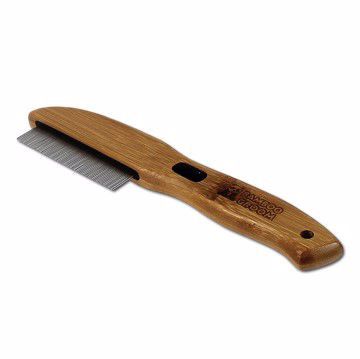 Bamboo Groom Flea Comb with Rotating Pins