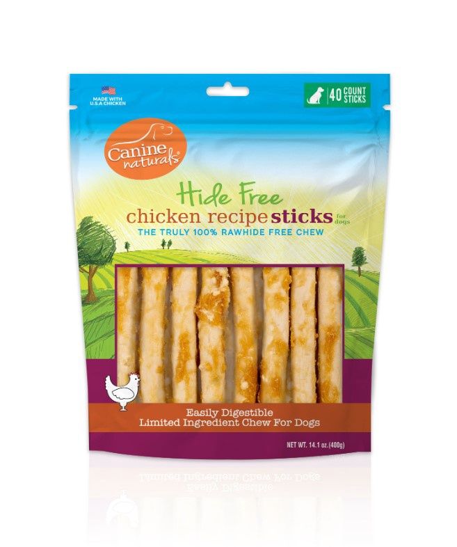 Canine Naturals Hide-Free Chicken Chew Sticks, Dog Treats, Quantity: (1) Each