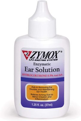 Zymox Enzymatic Ear Solution with .5% Hydrocortisone for Dogs &amp; Cats, 1.25oz