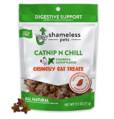 Shameless Pets Catnip N Chill Crunchy Chicken Cat Treats, 2.5oz Bag