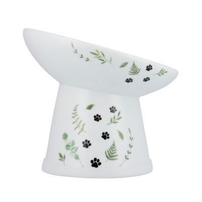 Necoichi Tilted Stress Free Raised Cat Food Bowl, Color: Go Green