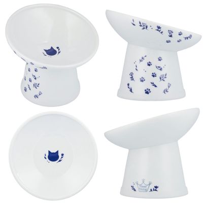 Necoichi Tilted Stress Free Raised Cat Food Bowl