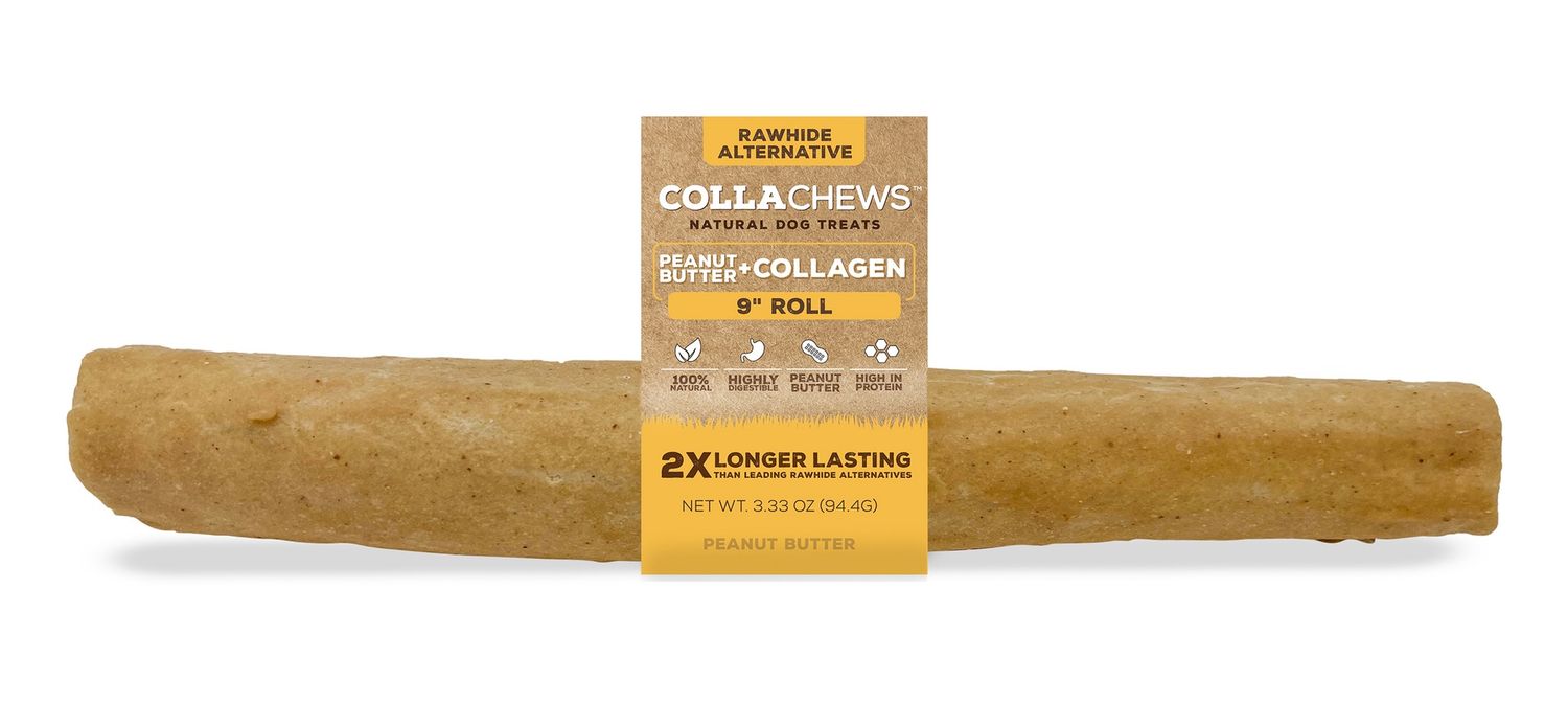 Collachews 9in Roll Peanut Butter Collagen Dog Treat