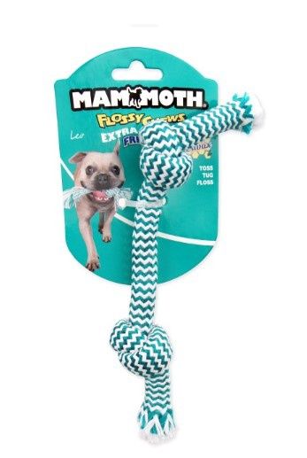 Mammoth Extra Fresh Rope Bone, 2 Knot 9in Small Dog Toy