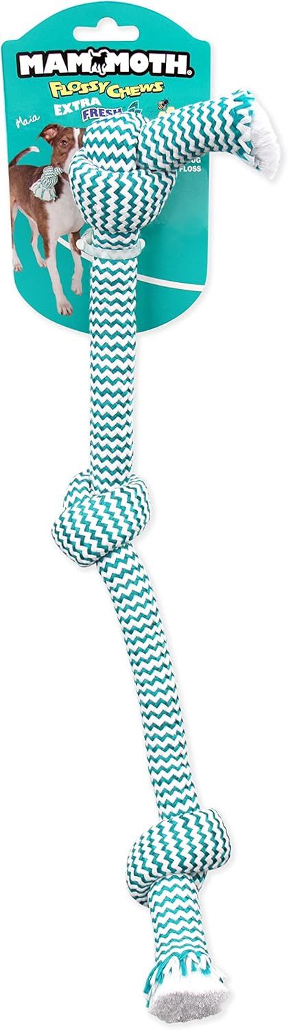 Mammoth Extra Fresh Rope Bone, 3 Knot 20in Medium Dog Toy
