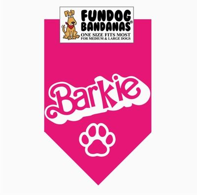 Barkie Pet Bandana, Barbie Pink, Fits up to 28in