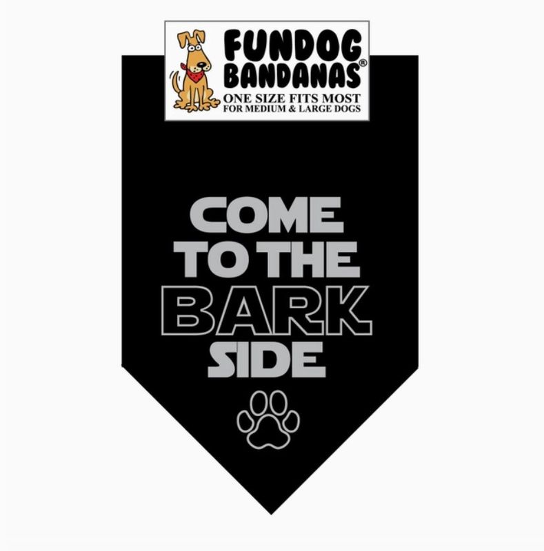 Come to the Bark Side Pet Bandana, Black, Fits up to 28in
